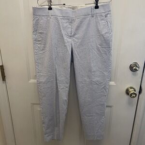 J.‎ Crew Seersucker Skimmer Pant Blue White Cropped Women's 10 Coastal Beach